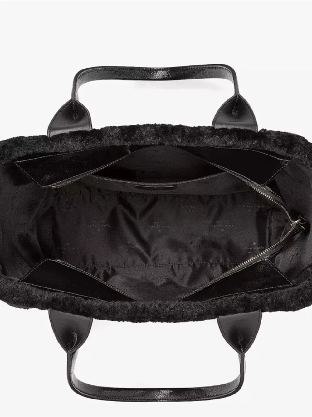 Kate Spade Jett Faux Sherling Tote Bag Black - Used 1 time